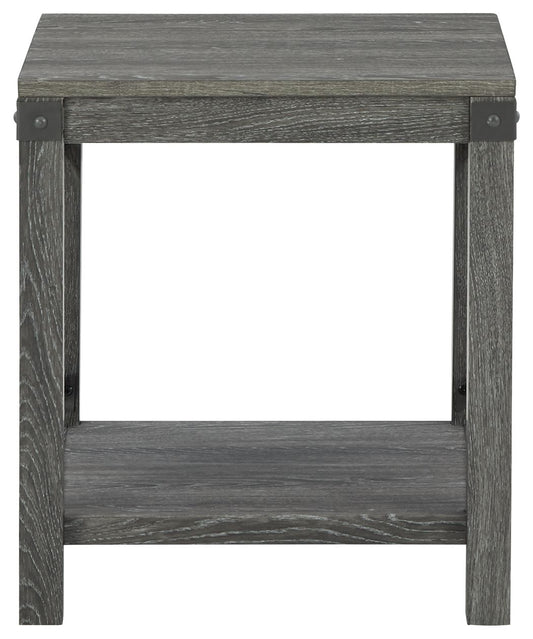 Freedan - Square End Table - Grayish Brown