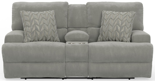 Renaldo - Power Console Loveseat With Zero Gravity Recline - Stone