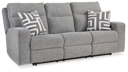 Biscoe - Power Reclining Sofa With Adj Headrest - Pewter