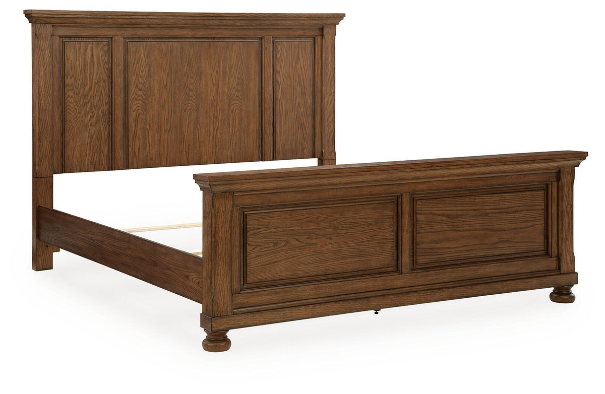 Zackaryn - King Panel Bed - Warm Brown