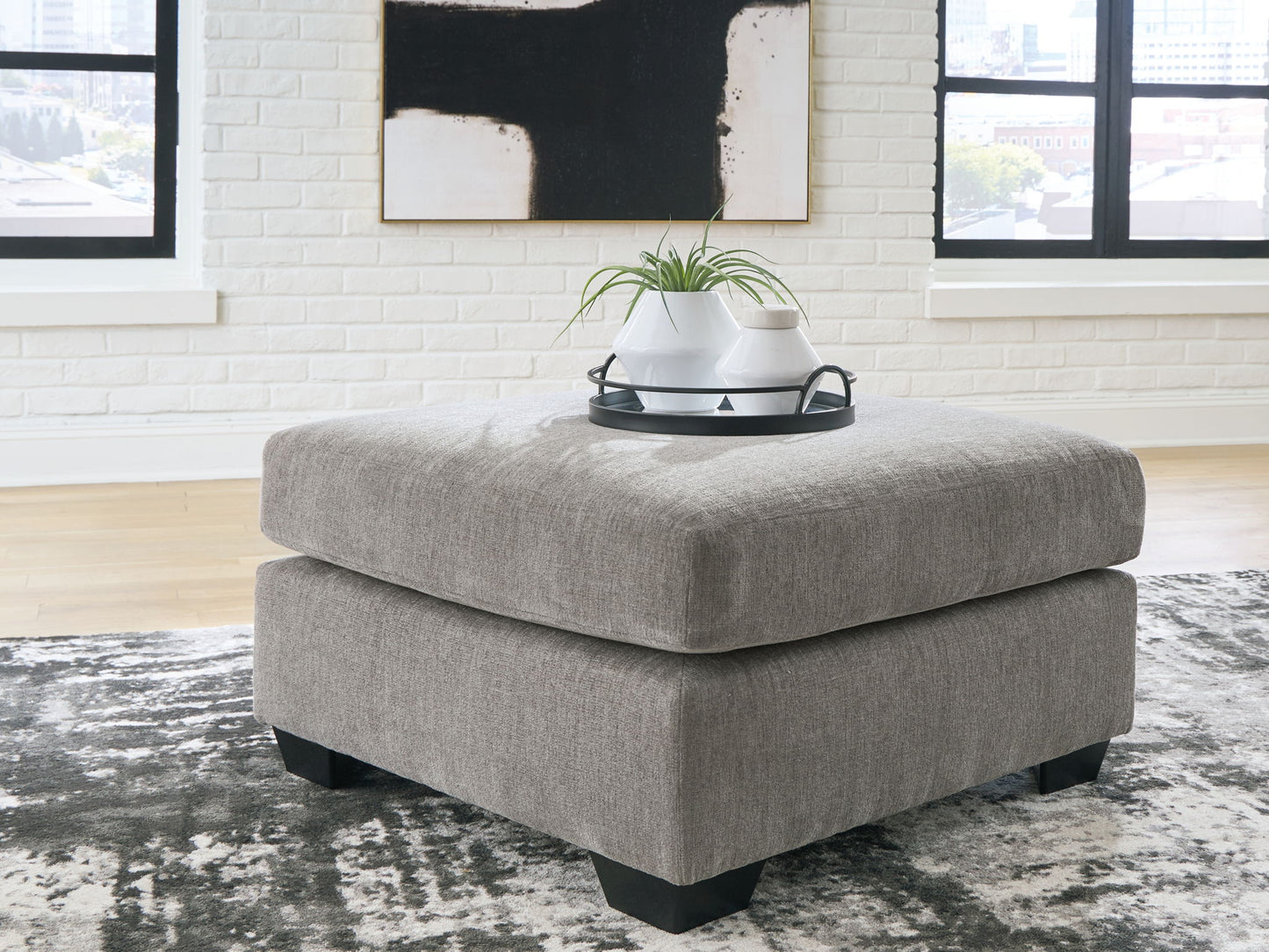 Lanelly - Oversized Accent Ottoman - Alloy