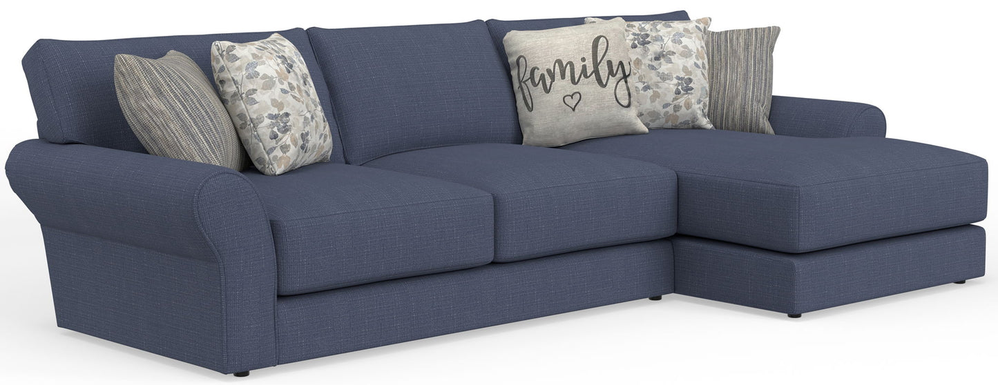 Cape May - Sofa Chaise With Comfort Coil Seating And 5 Accent Pillows Included