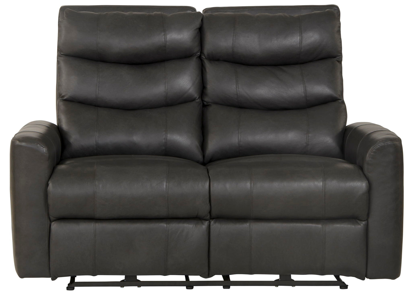 Bosa - Leather Power Reclining Loveseat - Charcoal