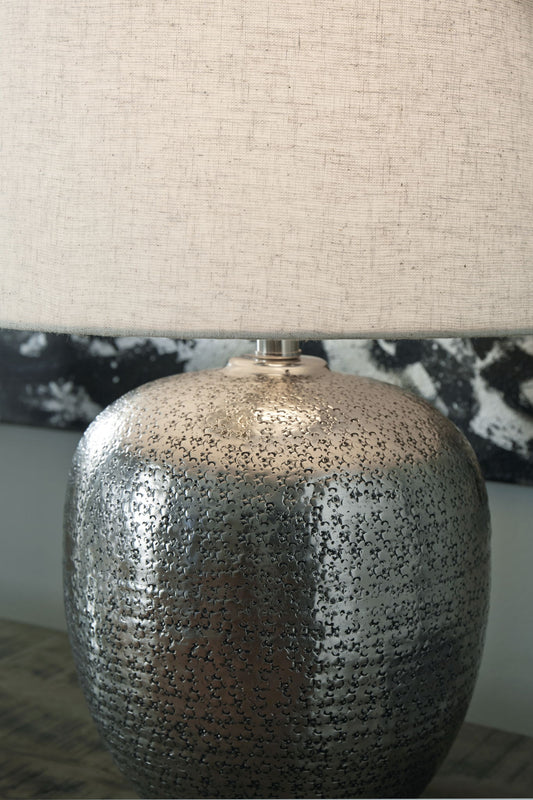 Magalie - Metal Table Lamp  - Antique Silver Finish