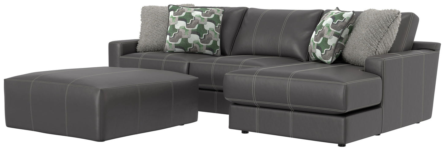 Minori - Italian Leather Sofa / Chaise And Cocktail Ottoman