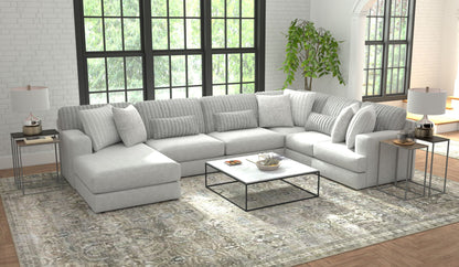 Logan - Upholstered Sectional With Comfort Coil Seating And Accent Pillows Included