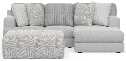 Logan - Upholstered Sectional With Comfort Coil Seating - 46" Cocktail Ottoman And Accent Pillows Included