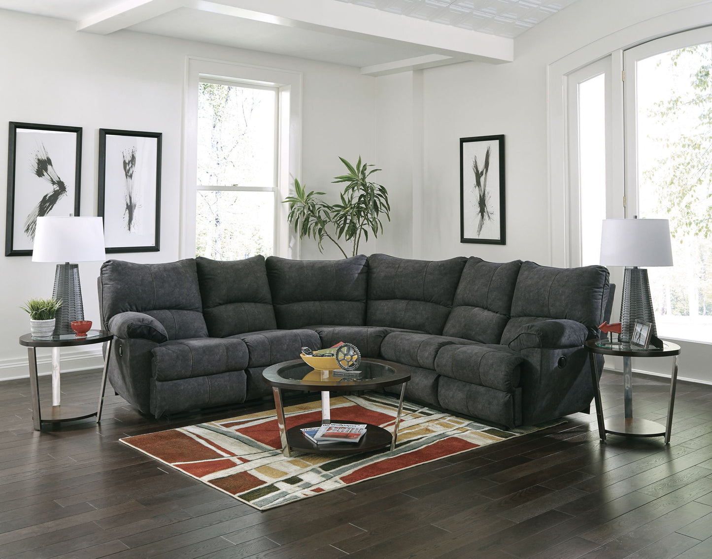 Shane - 2 Piece Reclining Sectional - Smoke