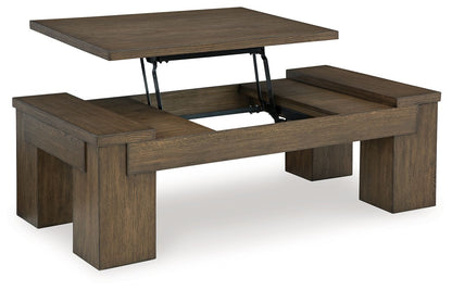 Rosswain - Lift Top Cocktail Table - Warm Brown