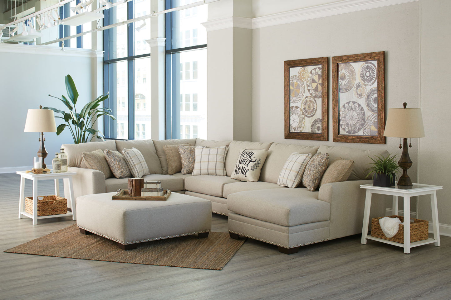 Middleton Modular Sectional - Cocktail Ottoman - Cement