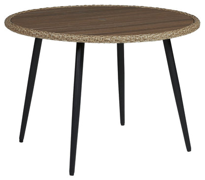Amaris - Round Dining Table - Brown / Black
