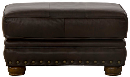 Roberto - Leather Ottoman - Cocoa