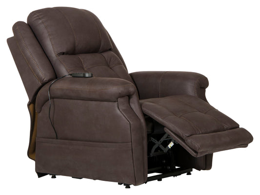 Haywood - Power Headrest Power Lift Lay Flat Recliner With Heat & Massage - Chocolate