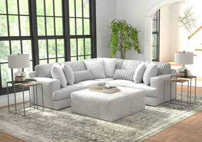Logan - Upholstered Sectional With Comfort Coil Seating - 46" Cocktail Ottoman And Accent Pillows Included