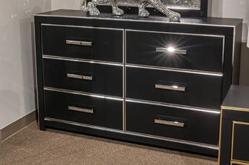 Zuraleus - Black - Six Drawer Dresser