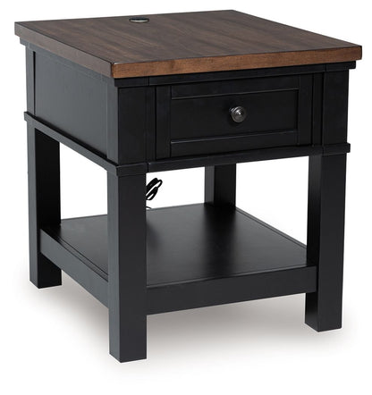 Wildenauer - Rectangular End Table - Brown / Black