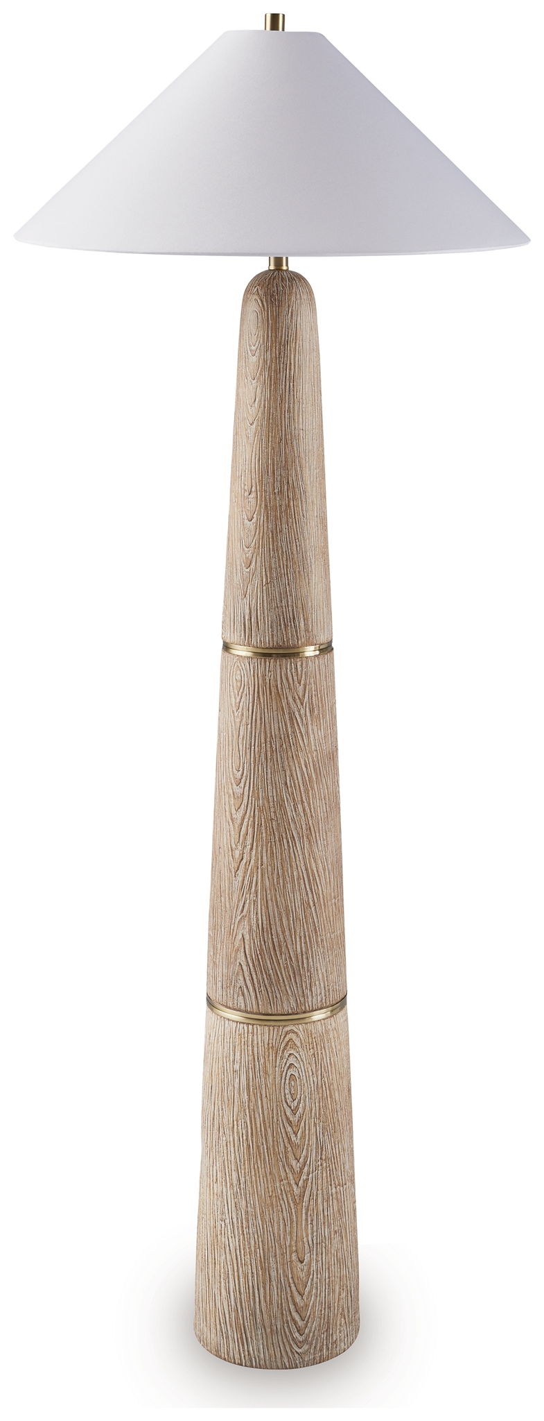 Gasparleigh - Poly Floor Lamp - Brown / Gold Finish