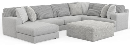 Logan - Upholstered Sectional With Comfort Coil Seating - 46" Cocktail Ottoman And Accent Pillows Included