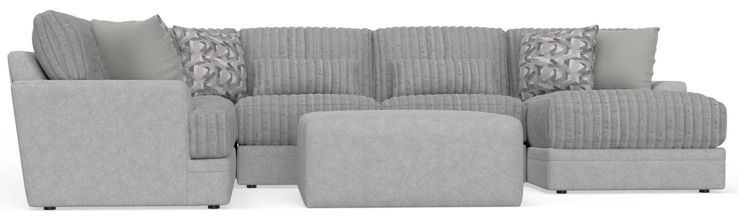 Titan - Sectional With Comfort Coil Seating, Cocktail Ottoman And Accent Pillows Included