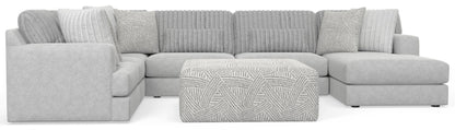 Logan - Upholstered Sectional With Comfort Coil Seating - 46" Cocktail Ottoman And Accent Pillows Included