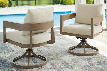 Serene Bay - Swivel Chair With Cushion (Set of 2) - Dark Brown / White